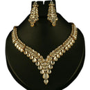 Kriaa Gold Plated White Crystal Stone Necklace Set - 2100410