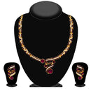 Kriaa Purple Austrian Stone Necklace Set