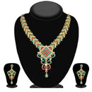 Kriaa Green And Pink Stone Necklace Set - 2101905