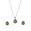 Kriaa Silver Plated Austrian Stone Pendant Set