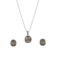 Kriaa Silver Plated Austrian Stone Pendant Set