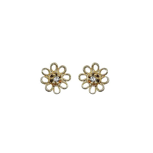 Kriaa Gold Plated Austrian Stone Stud Earrings - 2105443