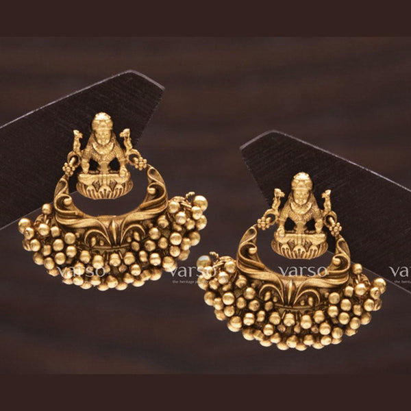 Varso Gold Antique Brass Alloy Dangler Earrings - 211034
