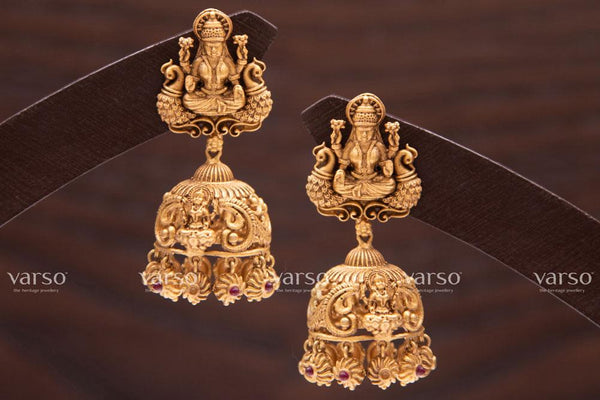 Varso Kempu Gold Antique  Brass Alloy Ball Dangler Earrings  - 211037