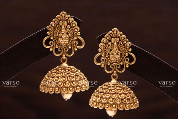 Varso Kempu Gold Alloy Ball Dangler Earrings  - 211053