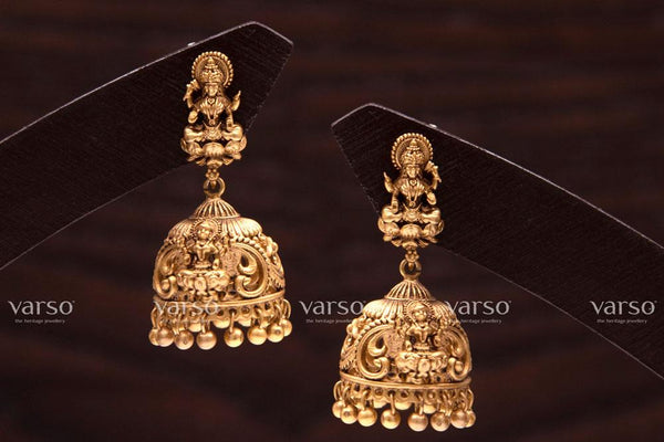 Varso  Gold Alloy Ball Jhumkas  Earrings  - 211063
