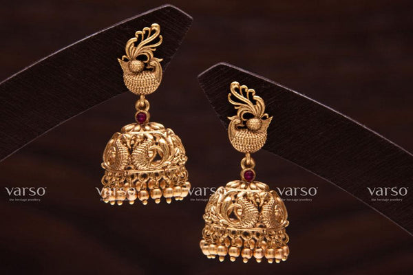Varso  Gold Alloy Ball Jhumkas  Earrings  - 211069