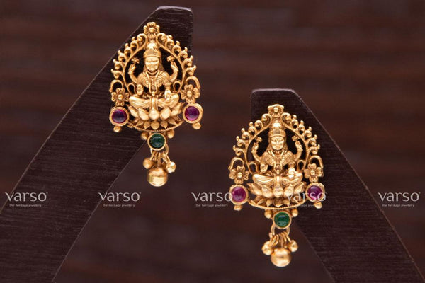 Varso Kempu & Green Gold  Alloy Ball Dangler Earrings  - 211082