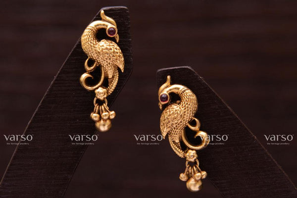 Varso Kempu Gold  Alloy Ball Studs Earrings  - 211134