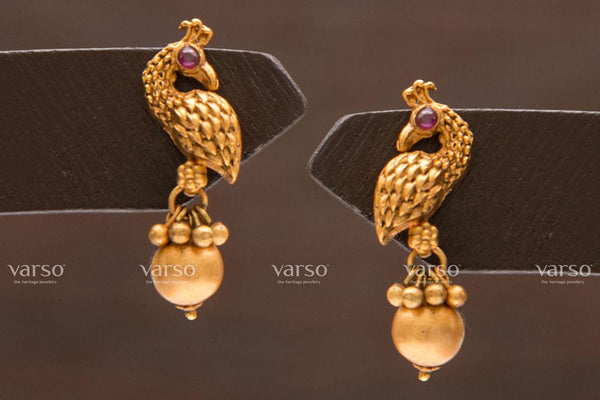 Varso Ruby Gold  Alloy Ball Studs Earrings  - 211158