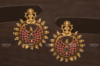 Varso Kempu & Green Gold  Alloy  Dangler Earrings  - 211194