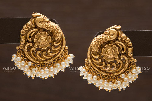 Varso  Gold  Alloy Pearl Jhumkas  Earrings  - 211228