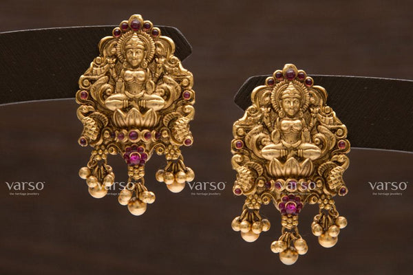 Varso Kempu Gold  Alloy Ball Dangler Earrings  - 211230