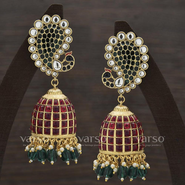 Varso Multicolor Fashion Pearl Jhumki Earring   - 211260