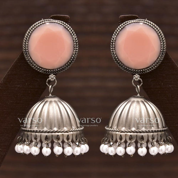 Varso Silver Plated Alloy Jhumki Earrings - 211267