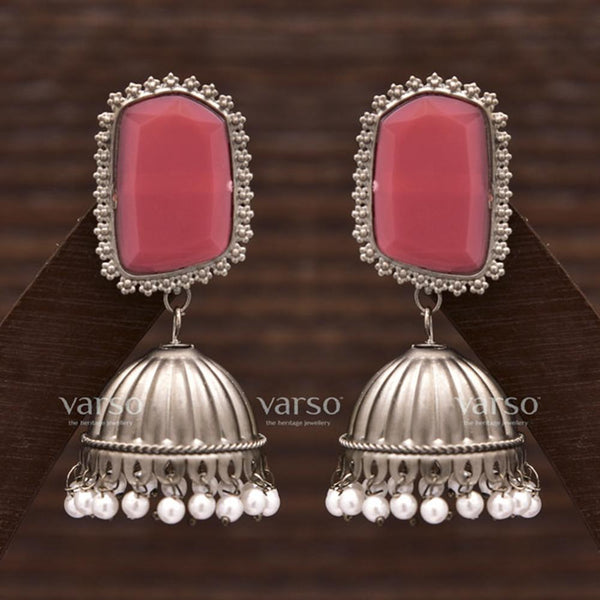 Varso Silver Plated Alloy Jhumki Earrings - 211269