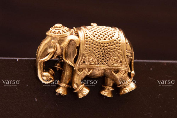Varso  Gold Antique Brass Alloy Adjustable Ring - 212009