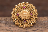 Varso Kempu Gold Antique Brass Alloy Adjustable Ring - 212018