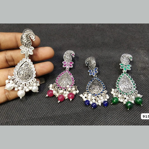 Rani Sati Jewels Oxidised Plated Dangler Earring
