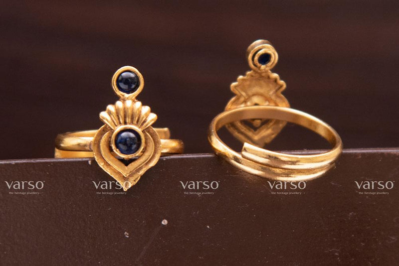 Varso Blue Gold Brass Alloy  Toe Ring - 213010