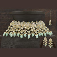 Varso Designer Kundan Chocker With Earrings and Mang Tika, Goregous Set  -  2162