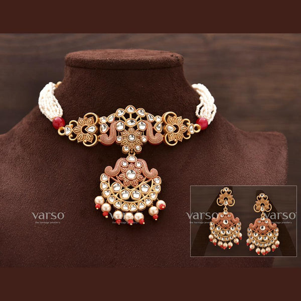 Varso Gorgeous Pearl Chocker with Beautiful Designs   -  2173