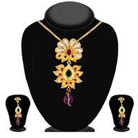 Soha Fashion Multicolour Kundan Drop Pendant Set