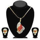 Soha Fashion Red  Stone Gold Plated Pendant Set  - 2200708
