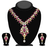 Soha Fashion Pink Kundan Necklace Set