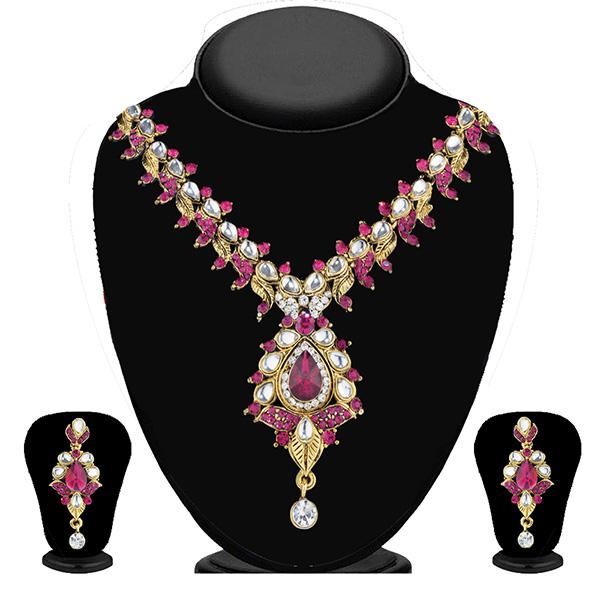 Soha Fashion Pink Kundan Necklace Set