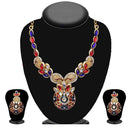 Soha Fashion Blue Stone Floral Design Necklace Set