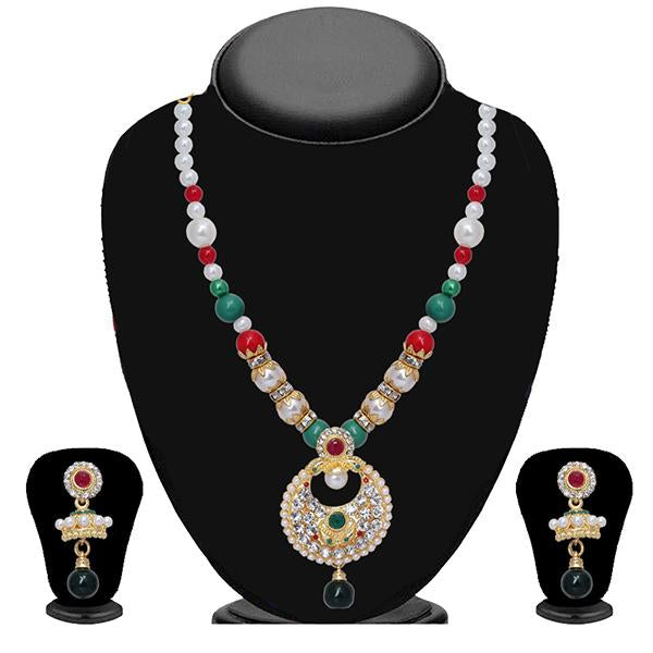 Soha Fashion Multicolour Stone Pearl Necklace Set