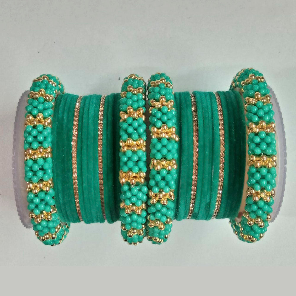 Shree Asha Bangles Austrian Stone Double Hand Bangles Set