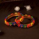 SOB Set of two Crystal Bangles with Studded Diamond & Handcrafted Bangles