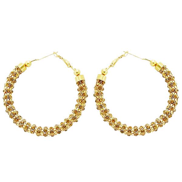 Bhavi Jewels Gold Plated Austrian Stone Hoop Earrings