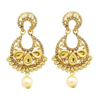 Jheel Austrian Stone Pearl Drop Dangler Earrings - 2900214A