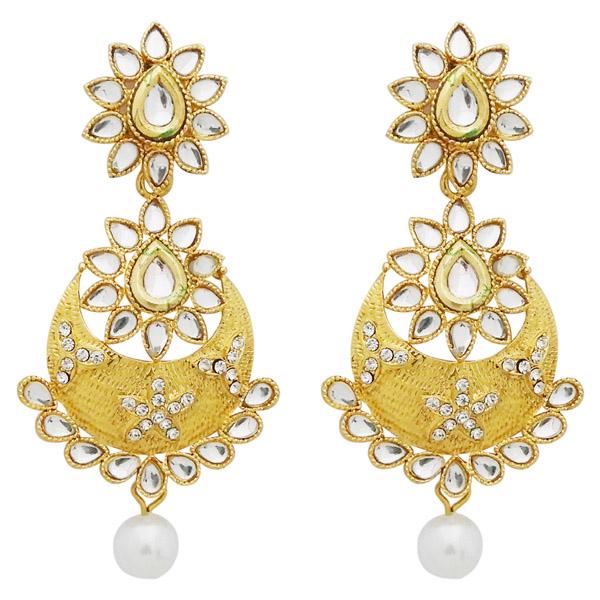 Jheel Kundan Gold Plated Stone Dangler Earrings - 2900222B