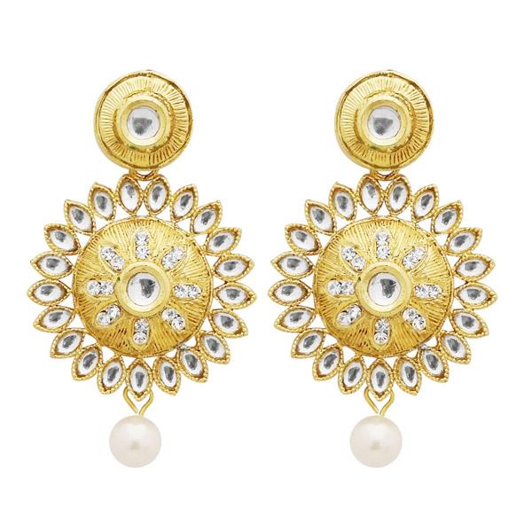 Jheel Kundan Gold Plated Stone Dangler Earrings - 2900223B