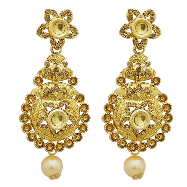 Jheel Gold Plated Kundan Stone Dangler Earrings - 2900224A