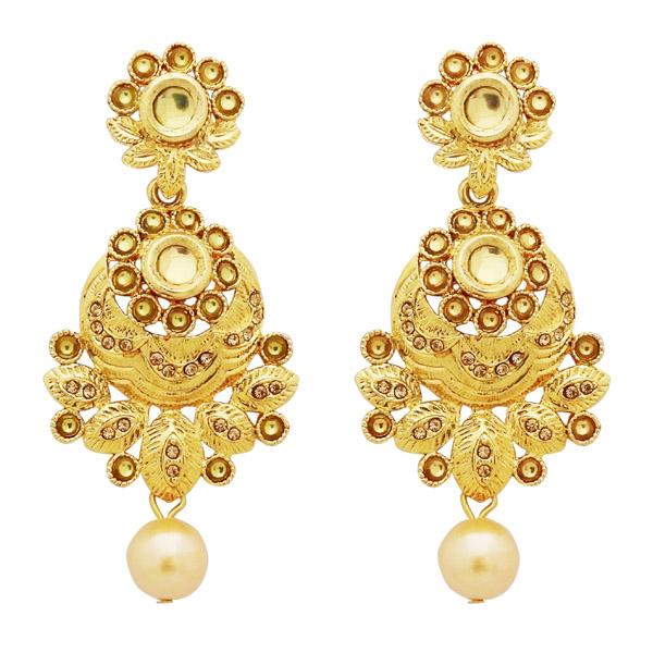 Jheel Kundan Stone Gold Plated Dangler Earrings - 2900225A