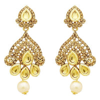 Jheel Kundan Stone Gold Plated Dangler Earrings - 2900233A