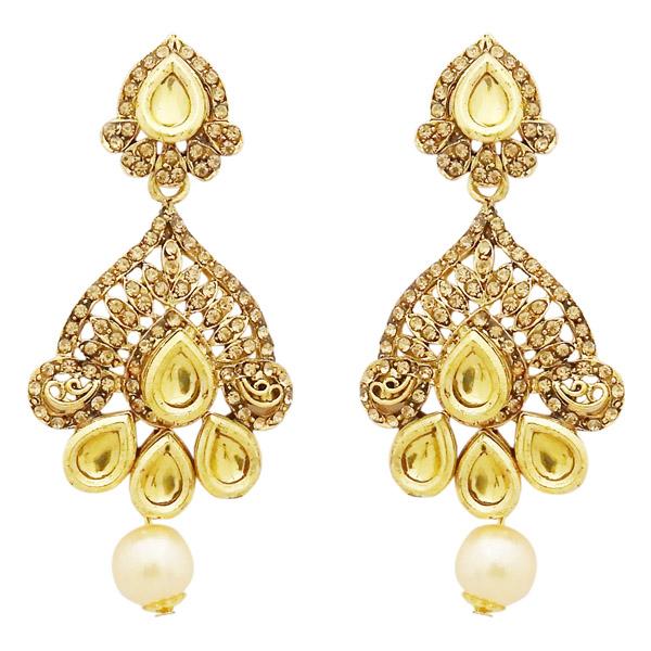 Jheel Kundan Stone Gold Plated Dangler Earrings - 2900233A
