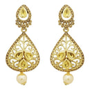 Jheel Kundan Stone Gold Plated Pearl Drop Dangler Earrings - 2900234A