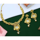 Mahavir Gold Plated Pota Stone Necklace Set