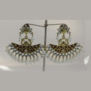 Midas Touch Gold Plated Blue Meenakari And Kundan Dangler Earrings - 30117