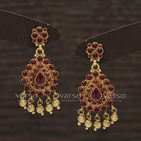 Varso Kempu Antique Gold Plated with Ball Fitting Earring - 311002
