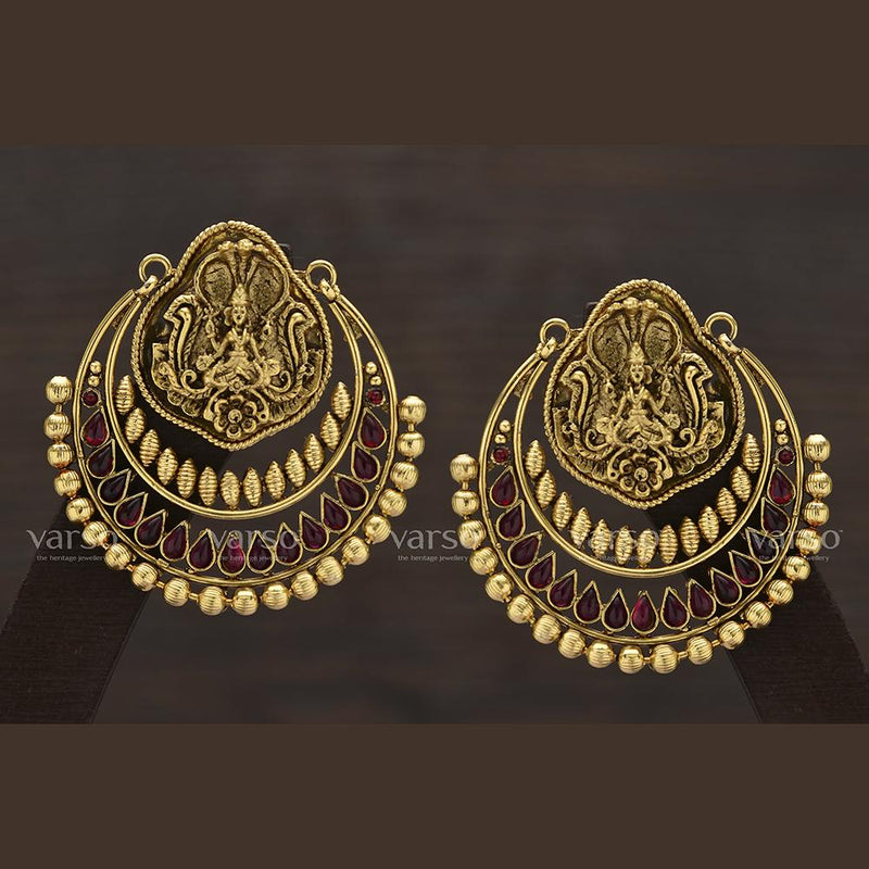 Varso Kempu Antique Gold Plated Earring - 3133
