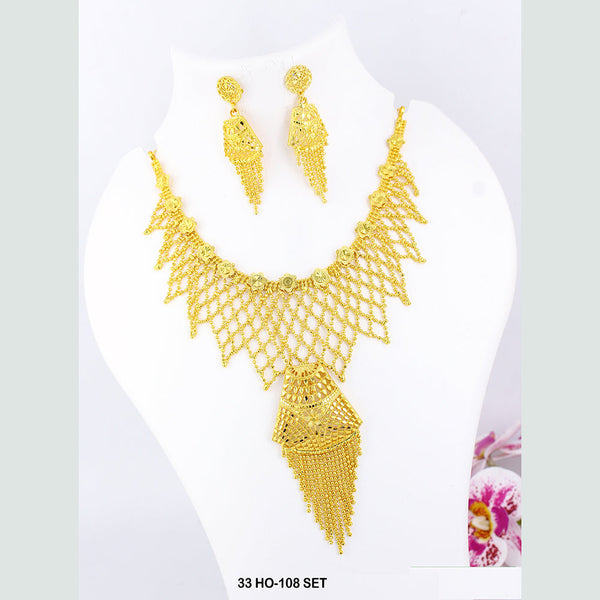 Mahavir Forming Gold Plated Necklace Set