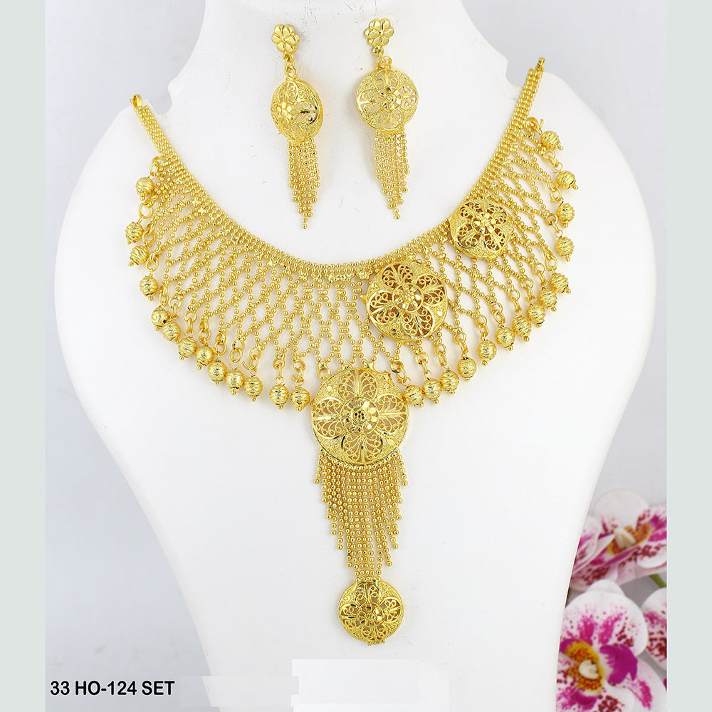 Mahavir Forming Gold Plated Necklace Set