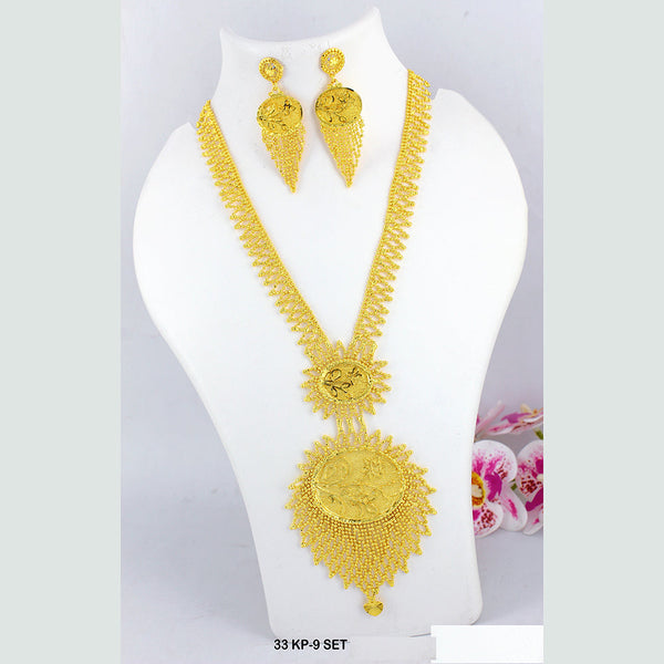 Mahavir Forming Gold Plated Long Necklace Set